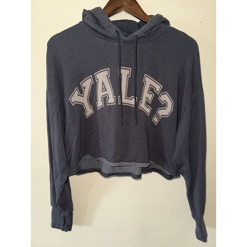 OFFLINE by Aerie Yale? OTT Cropped Hoodie Gray Size XS Thumbholes